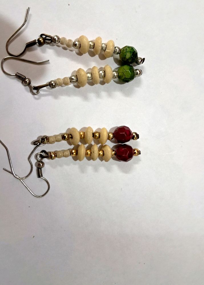 Multicolor  Earing  Red And Green.