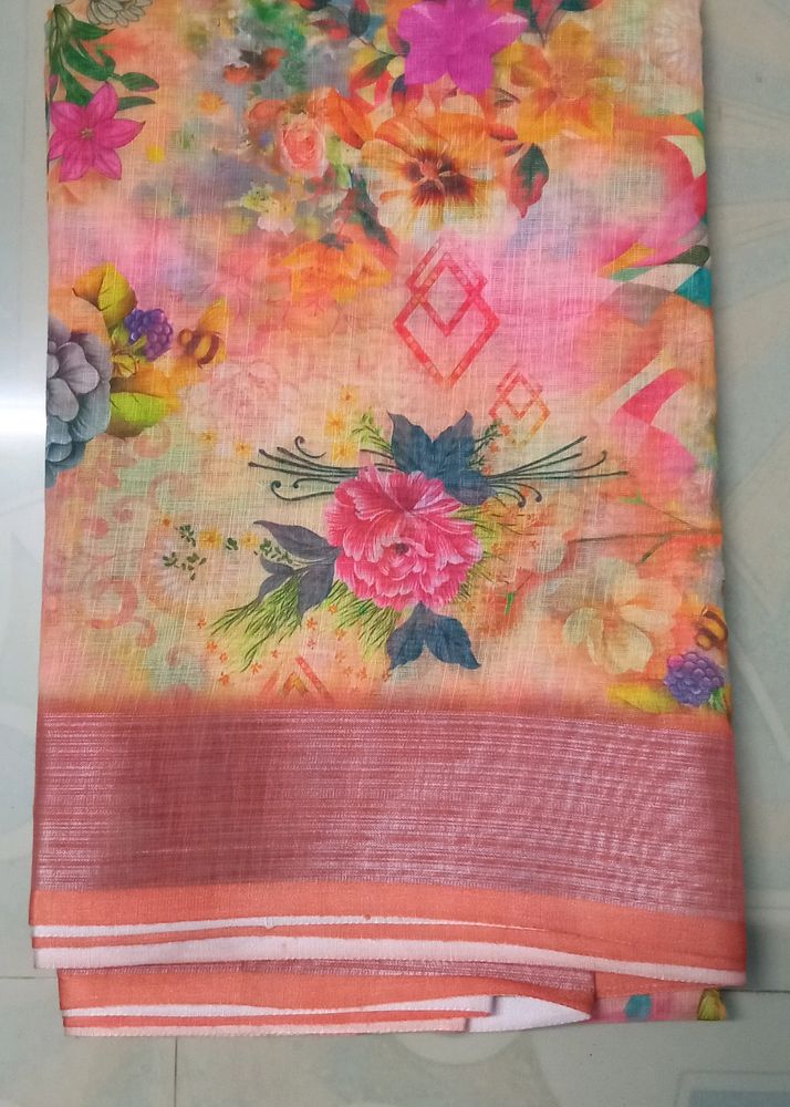 Linen Cotton Saree