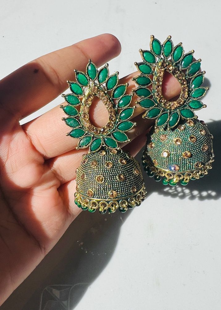 Olive Green Jhumkaas