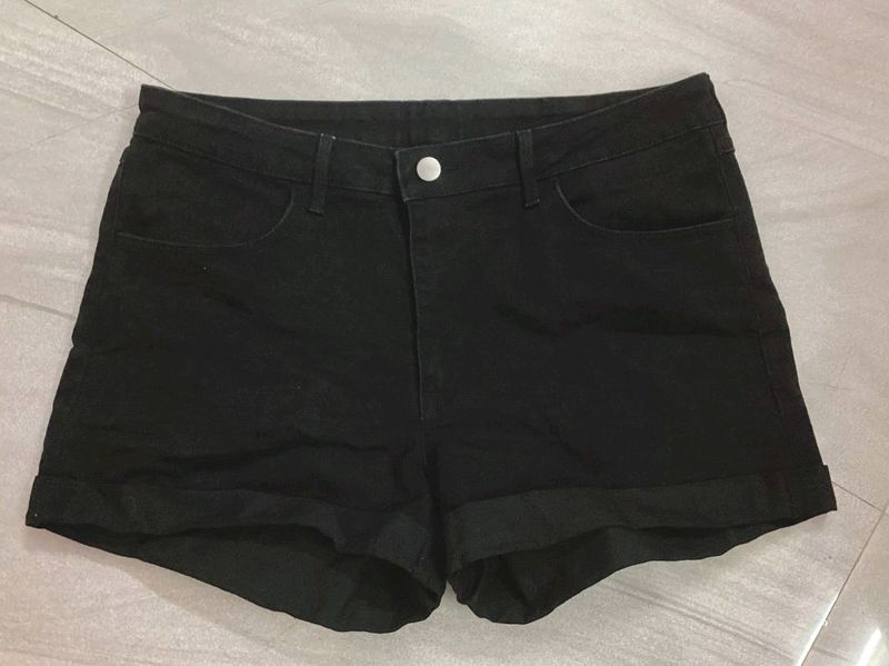 Women Jeans Shorts Black