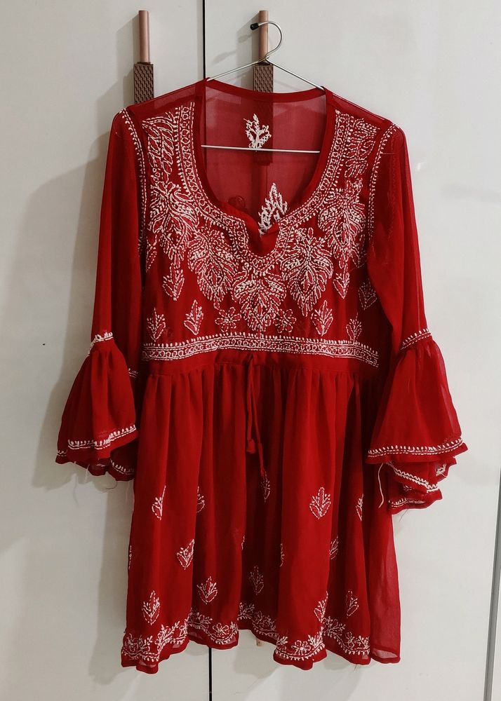 Short Chikankari Kurti