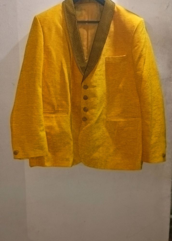 Yellow Intricate Design Suit And Pant