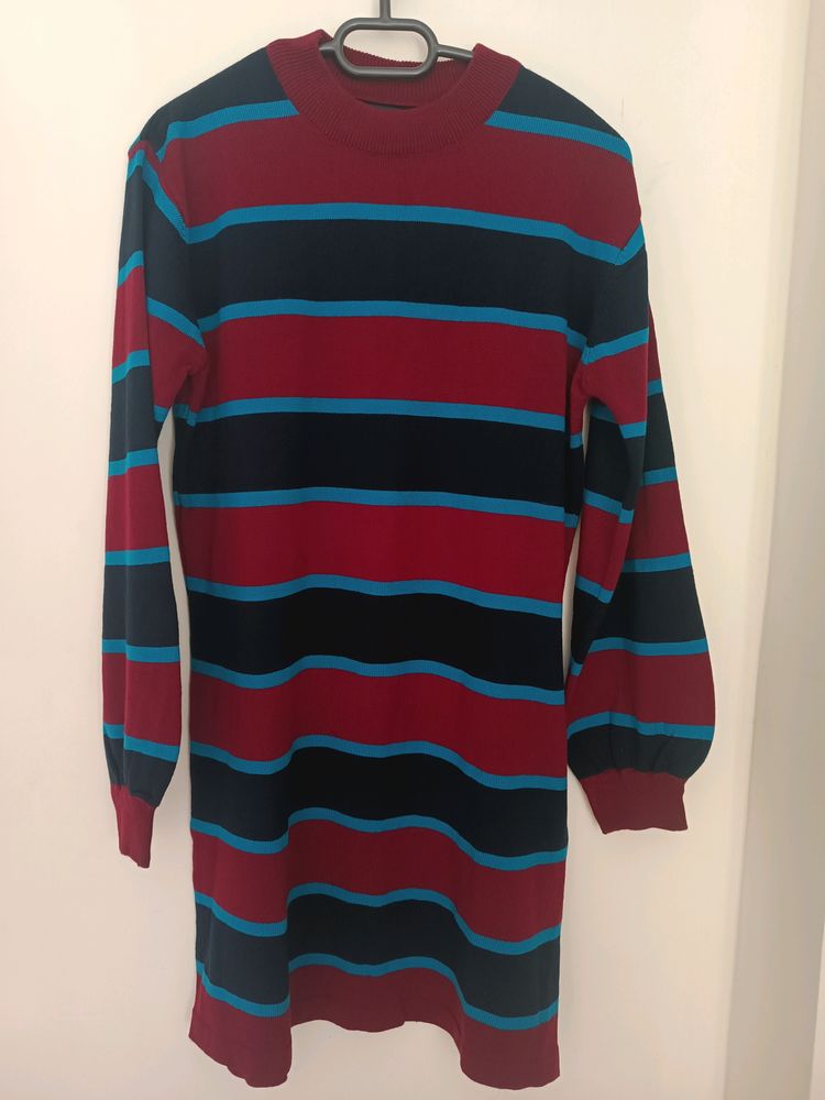 Mast & Harbor Striped Sheath Sweater Dress