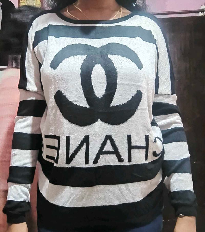 Black And White Chanel Top