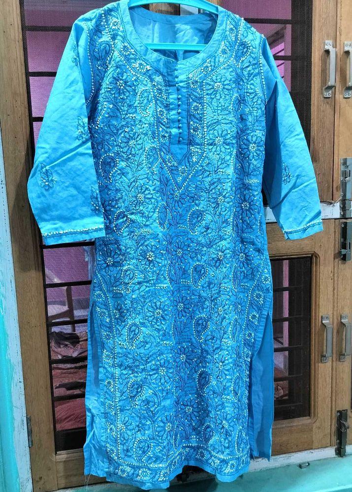 Blue Daily Wear Chikankari Kurta