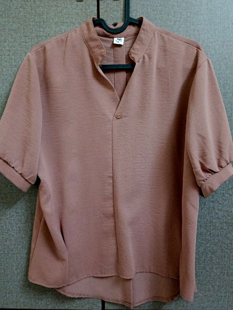 Dusky Pink Back Buttoned Top