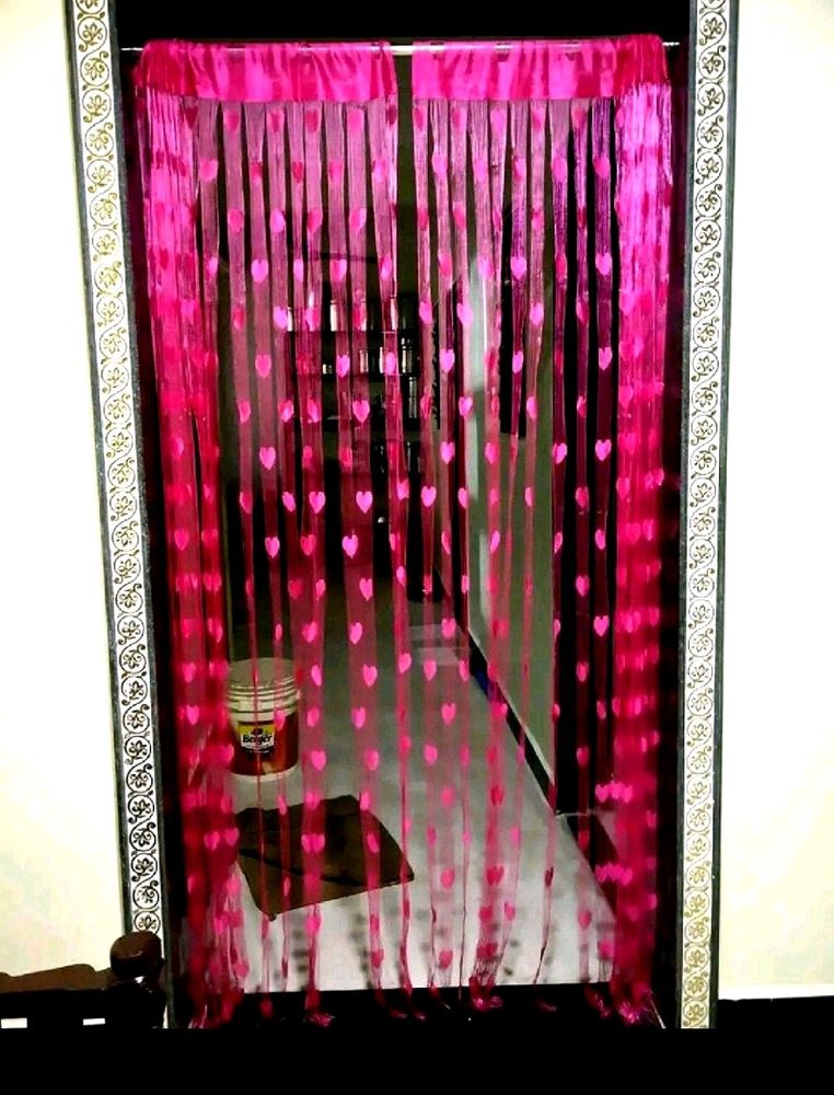 Pink Heart Curtains