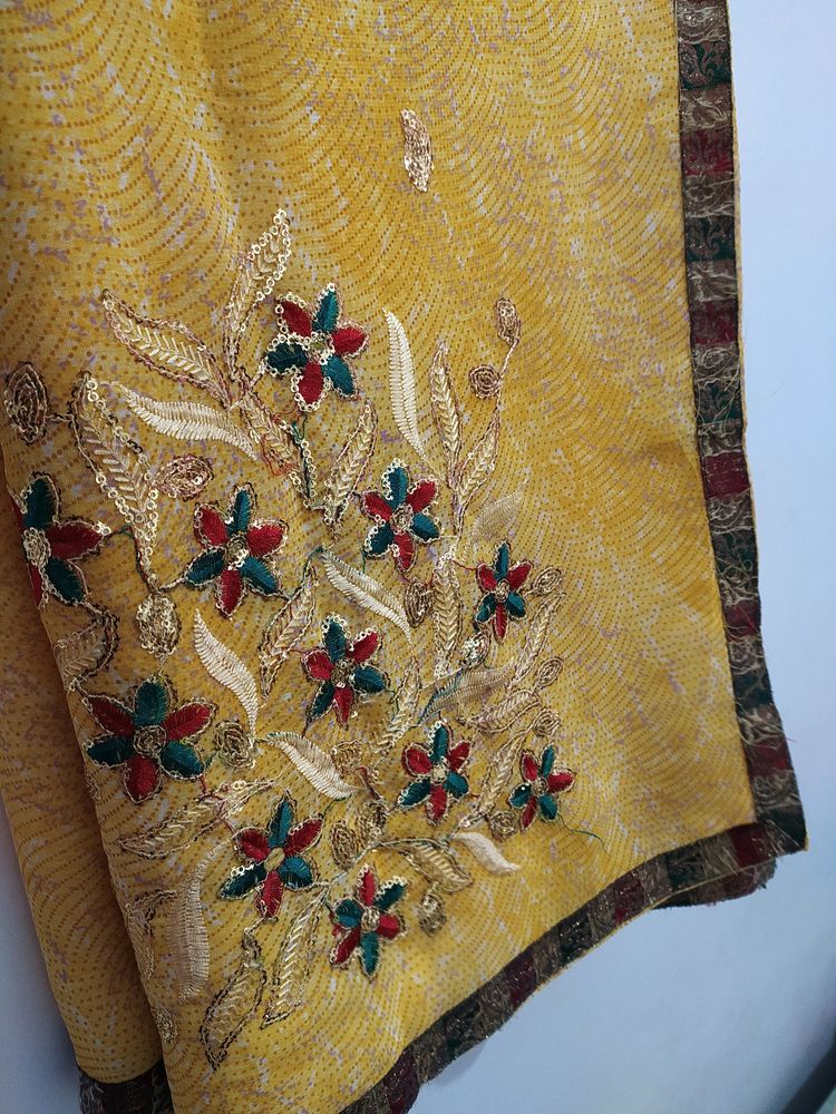 Beautiful Yellow Colour Saree