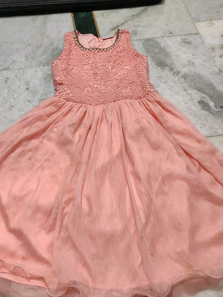 peach frock for girls