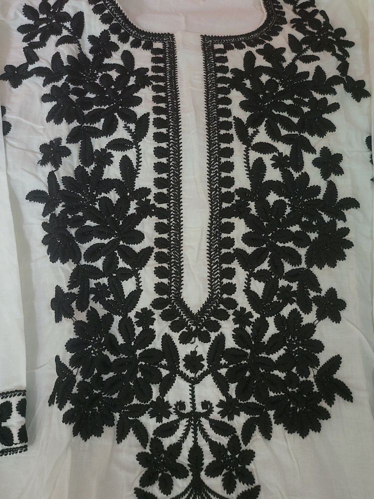 Chikankari Suit With Chiffon Dupatta