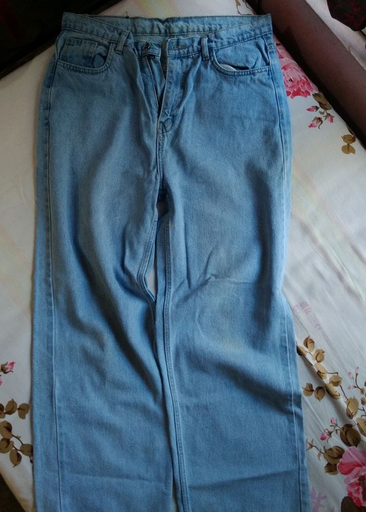 straight fit ice blue jeans