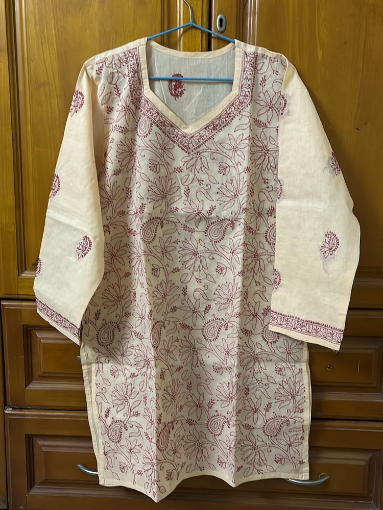 Cream Color Chikankari Kurta