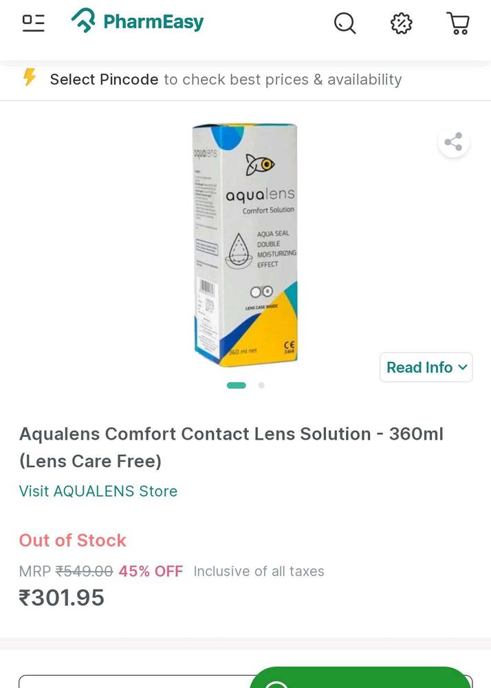 Aqualens Comfort Contact Lens Solution (Set Of 2)