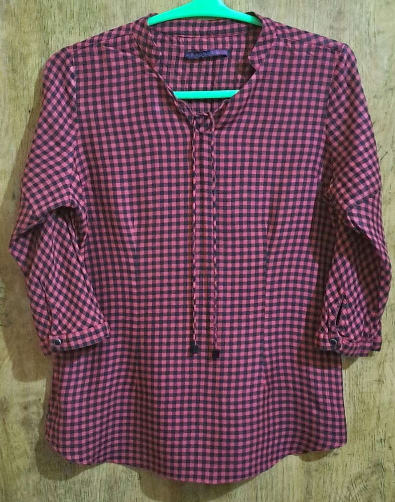 Kraus Red And Black Check Top Shirt Style