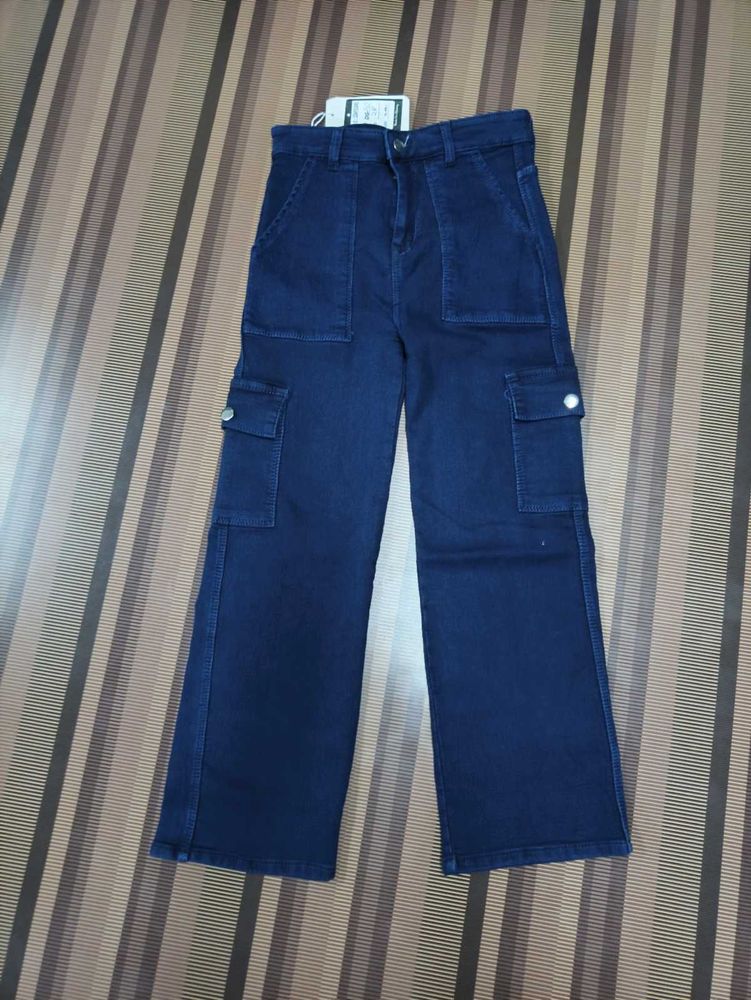 DG-40 Size-28 Cargo Straight Women Denim Jeans