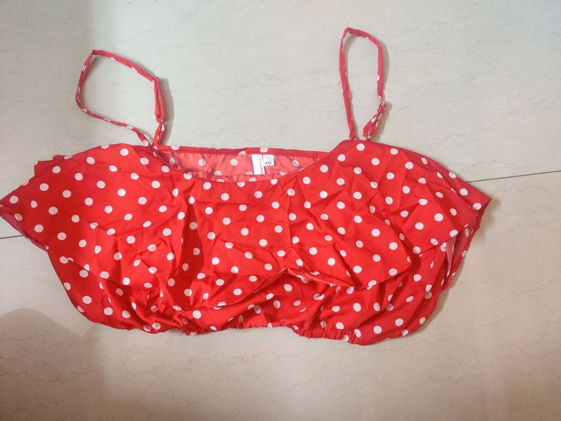 Red Polka Dot Crop Top