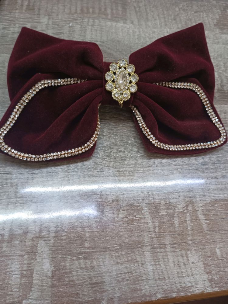 Brand New Imported Korean Velvet Hair Bow Clip