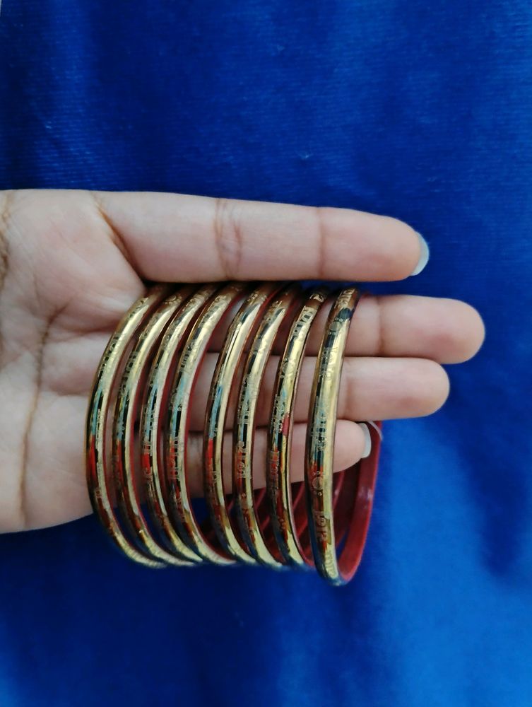 Ayodhya Special Golden Red Bangles