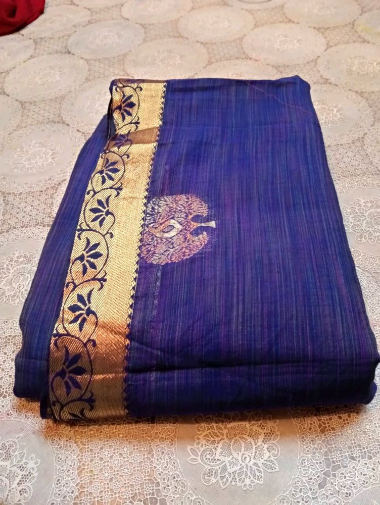 Blue Banarasi Silk Saree