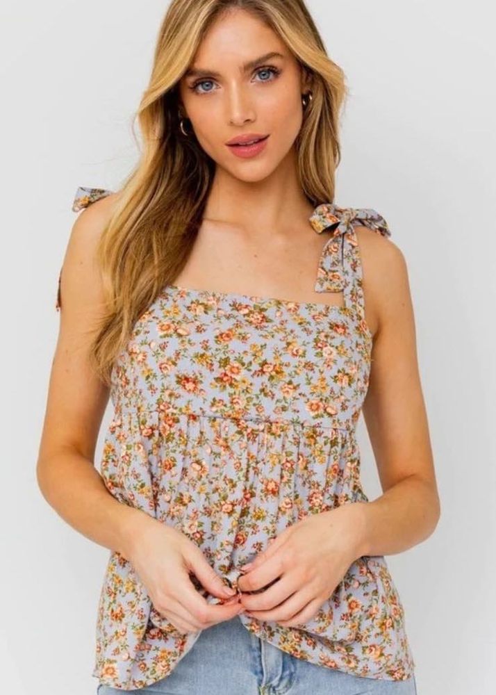 Multi Color Flower Print Top