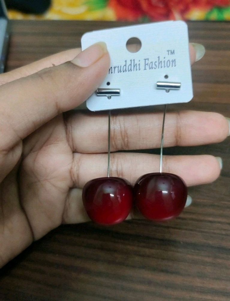 Trending Korean Cherry Earrings 🍒