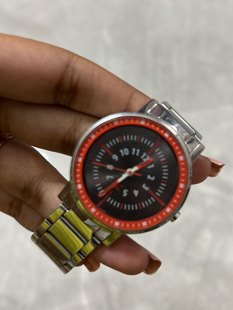 Red Silver Watch