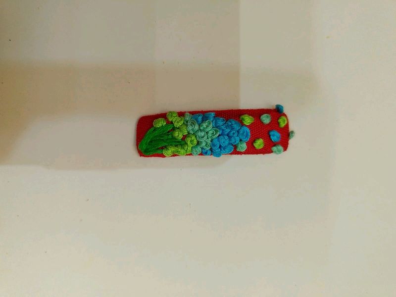 Hand Embroidery Hair Clip