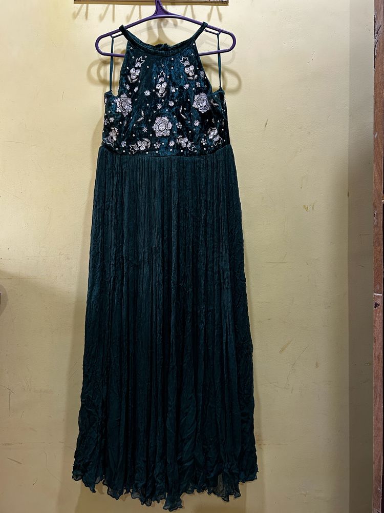 AND Green Embroidery Maxi Dress Size L