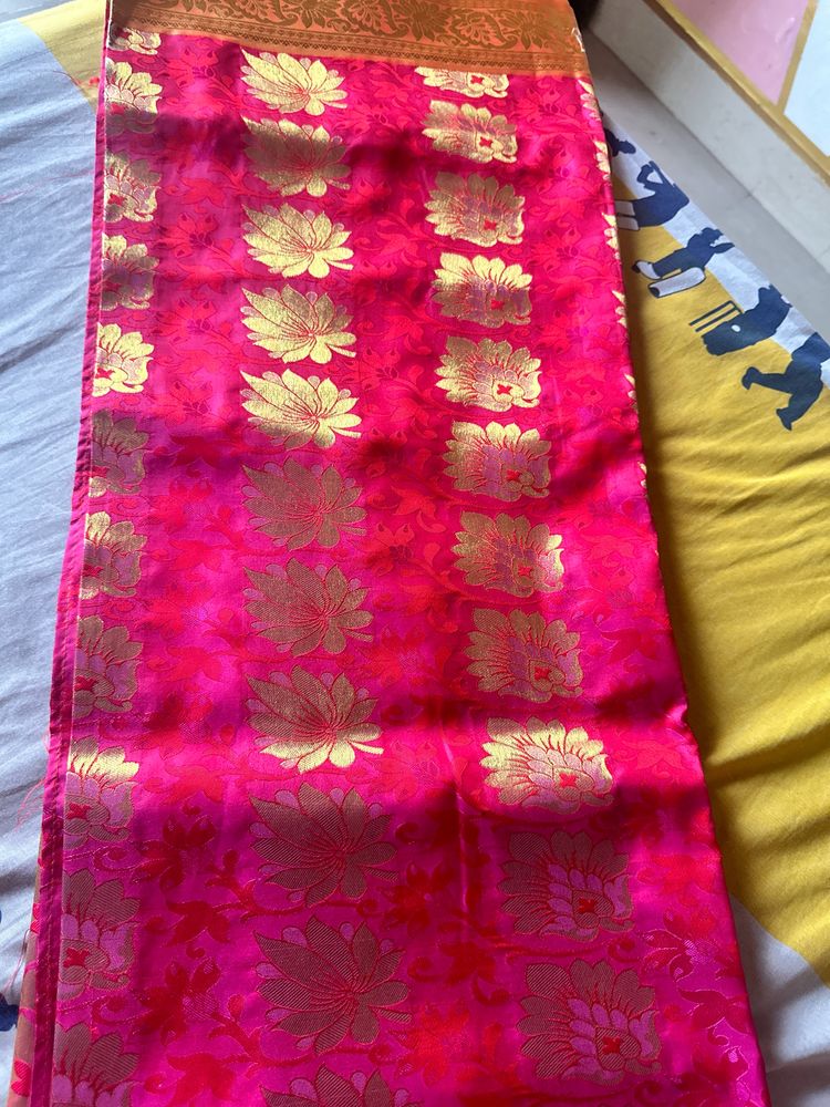 Pink Double Shade Saree