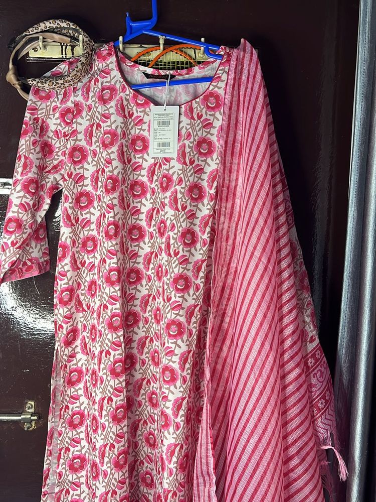 Women’s Pink Kurta Plazzo Duppata