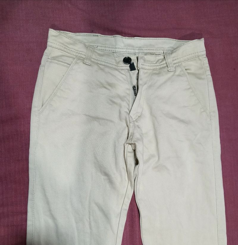 Kids Cream Color Pant