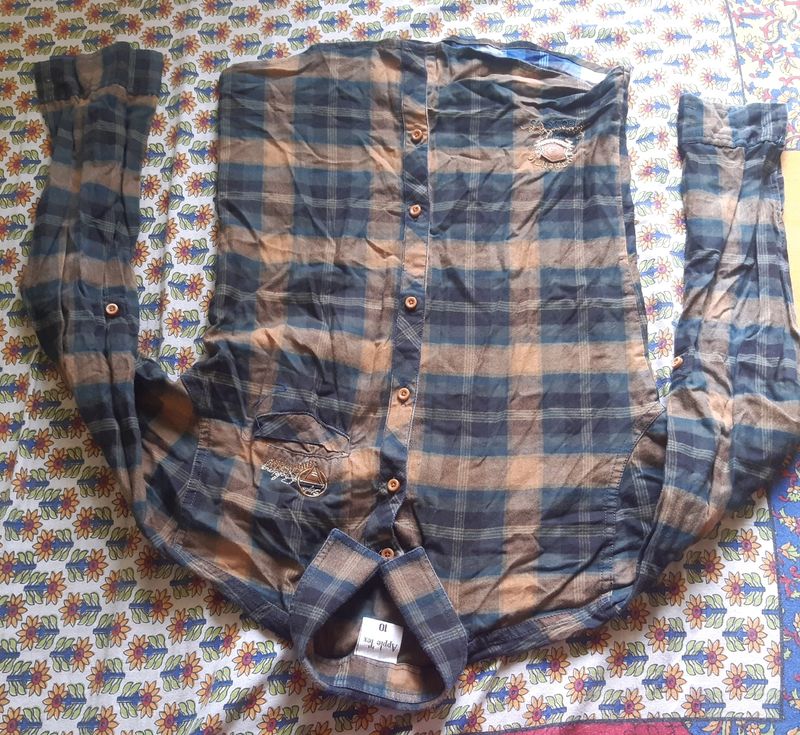 Checked Cotton Shirt For Boys