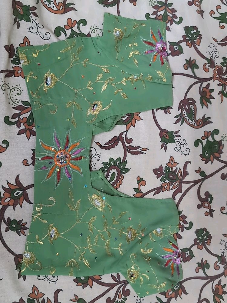 Green Embroidery Blouse