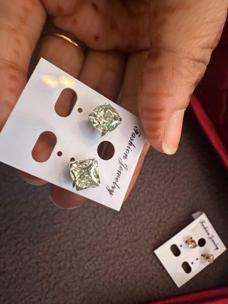 Silver Square Studs Never Used