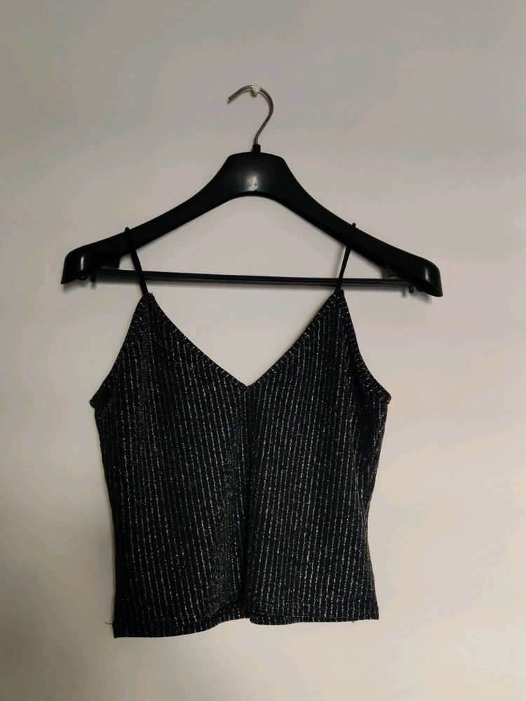 Black Party Crop Top