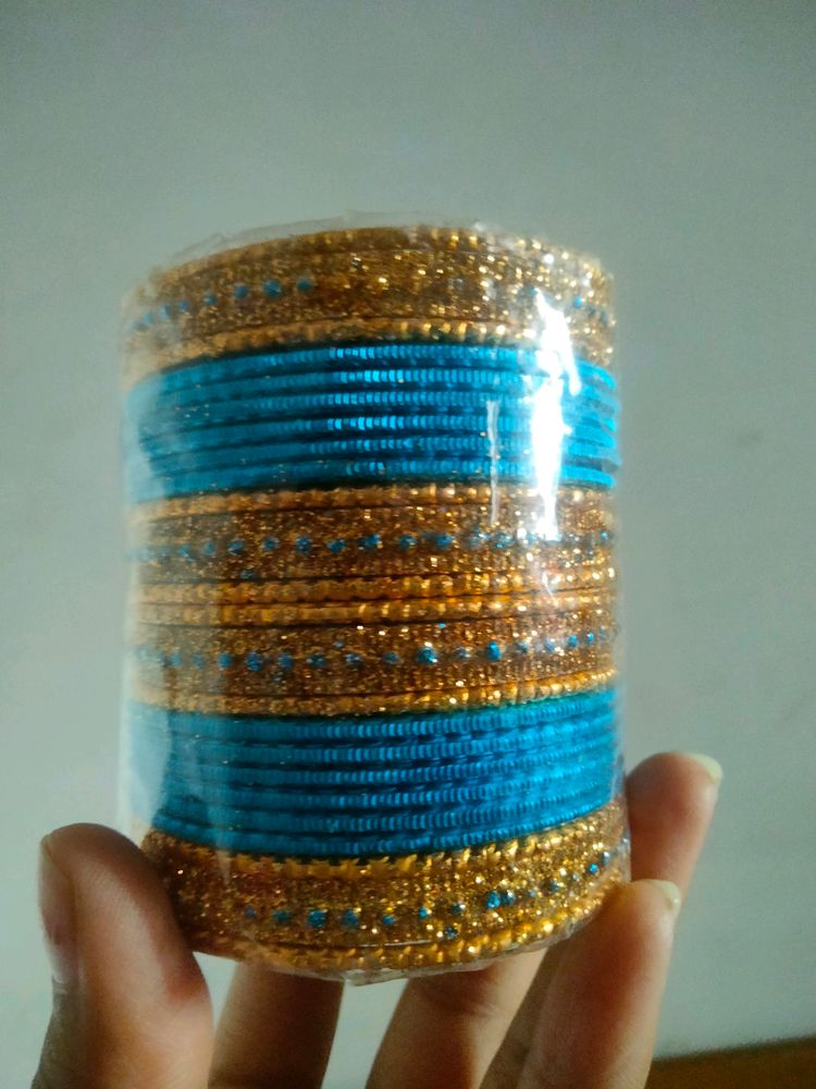 Blue Set Metal Bangles