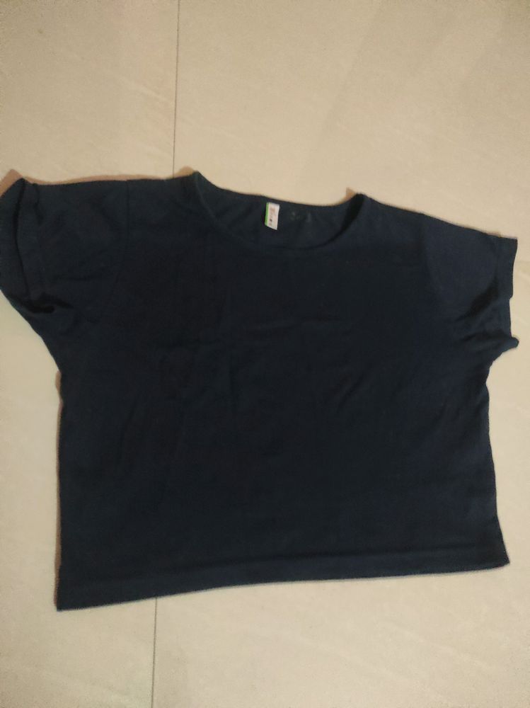 Navy Blue Crop Top