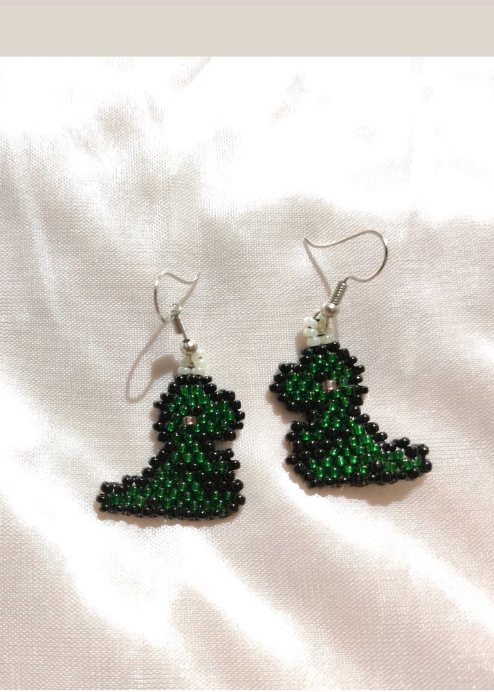 Earrings, Beaded Dinosaurs Earrings