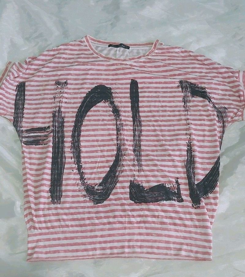 Oversized Tshirt Pink&white