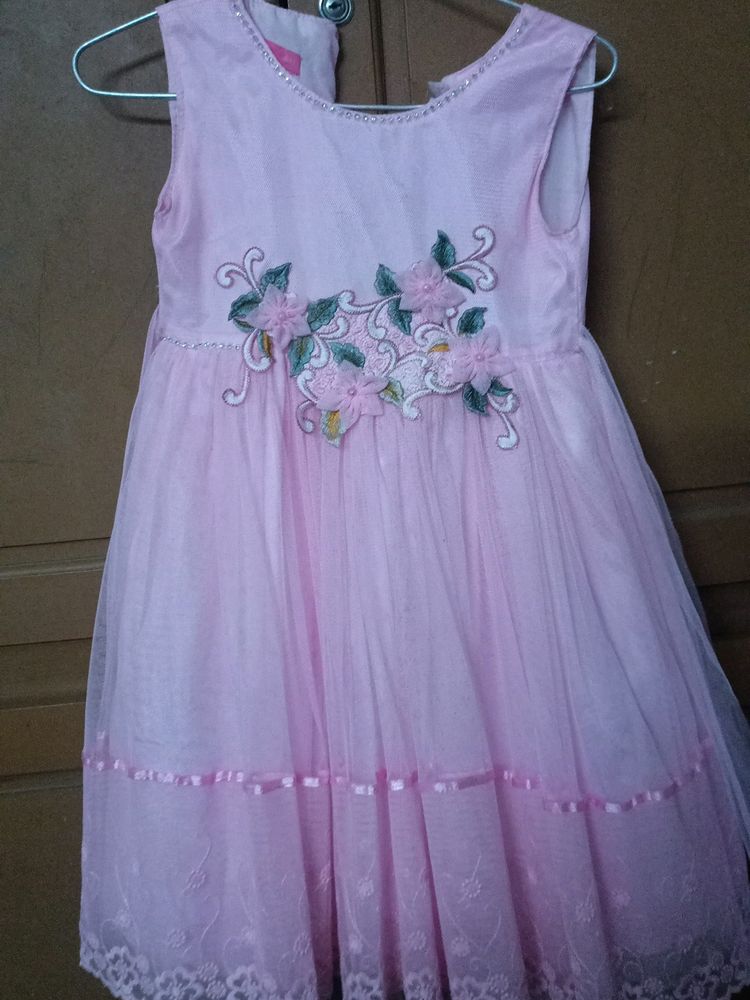 Beautiful Party Wear Pink Frock