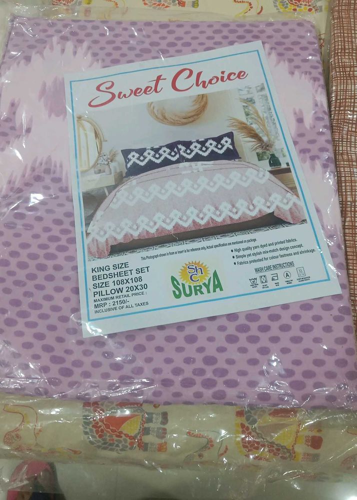 Pure Cotton Super King Size Bedsheets