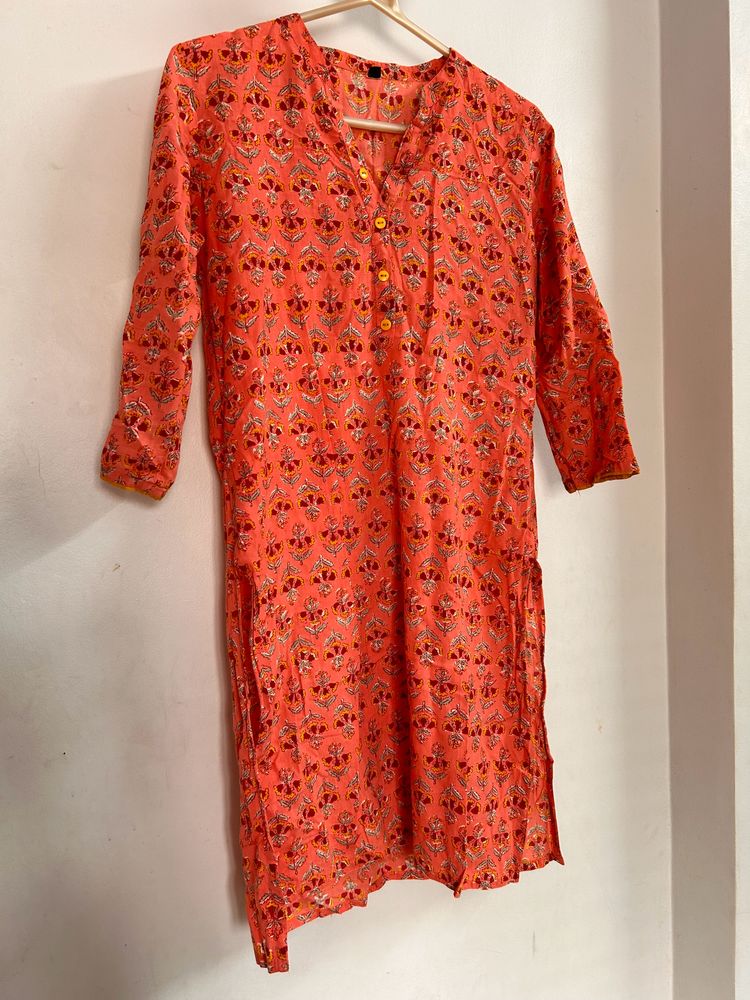 Cotton Coral kurta