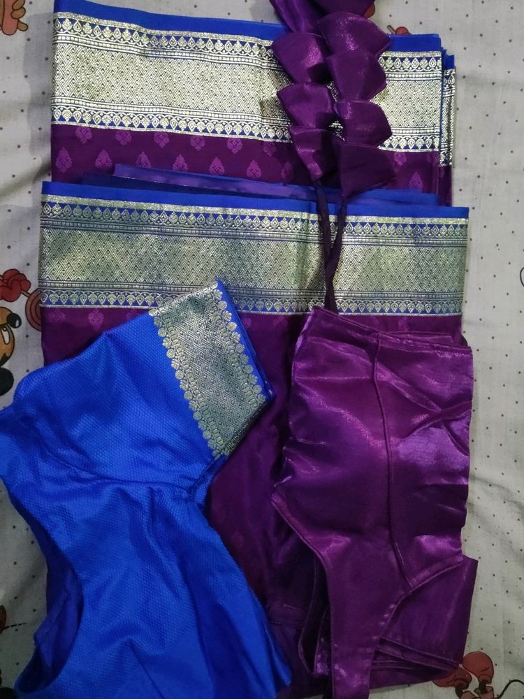 Pure Jamabar  Katan Banarasi With 2 Blouses