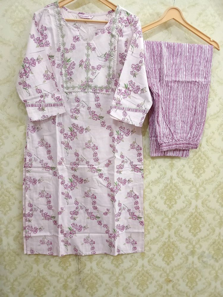 Pink Kurta Pant Set