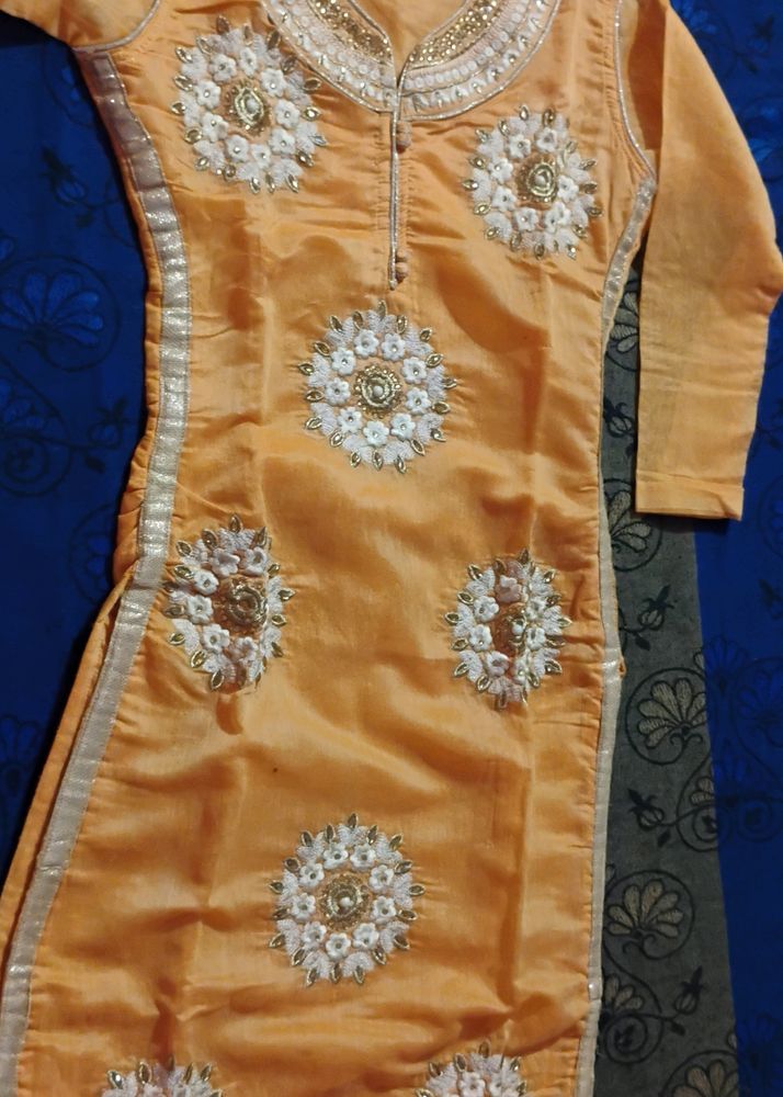 Kurti,Yellow-ornage Colour ...