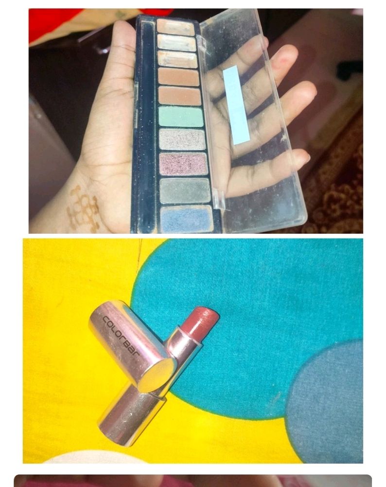 Combo-: Lipstick, Earrings, Eyeshadow Palette