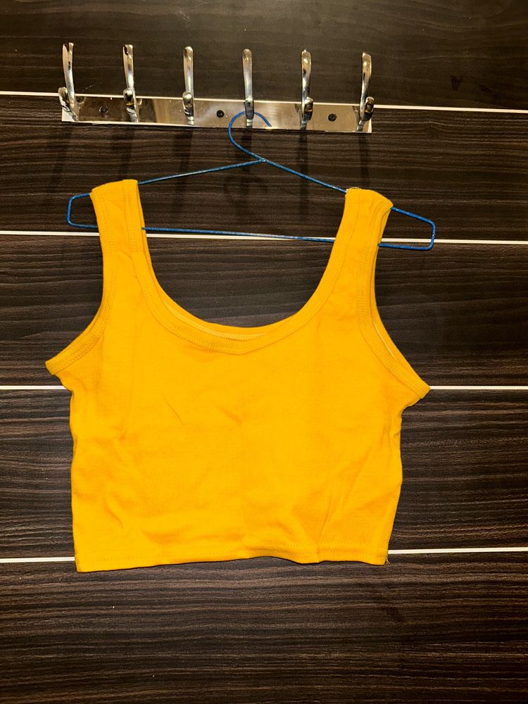 yellow crop top