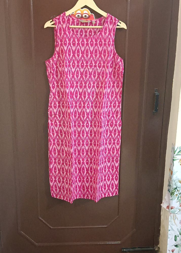 Baby Pink Sleeveless Kurti