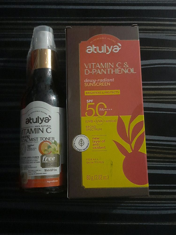 Atulya Suncreen And Facial Mist Toner Combo