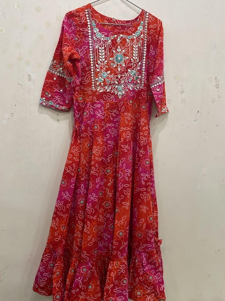 Bandhani Print Anarkali Kurta